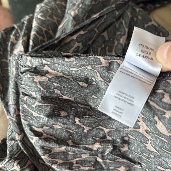 Rails khloe dress in savannah Puff Sleeves Animal Print Size Medium Preppy Boho - Picture 4 of 14